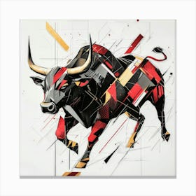 Bull.Generated AI. Wall Art Print 6 Canvas Print