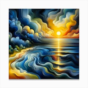 Sunset At The Beach Canvas Print