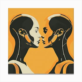 Androids Face 2 Face Canvas Print