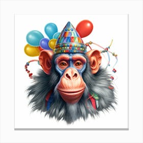 Birthday Chimpanzee 2 Canvas Print