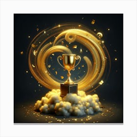 Golden Trophy On A Cloud Canvas Print