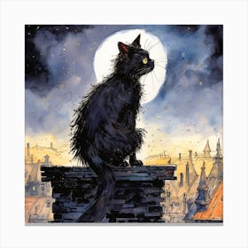 Cat On A Roof Canvas Print