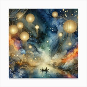 Whispers of Affection Amidst the Glowing Sky Canvas Print