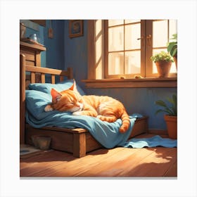 Sleeping Cat Canvas Print