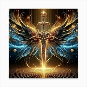 Mystical Blade: Unraveling the Secrets of Excalibur's Magic Canvas Print