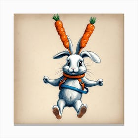 Rabbit With Carrots 51 Canvas Print