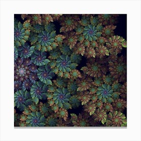 Green And Brown Floral Abstract Fractal Digital Art Canvas Print