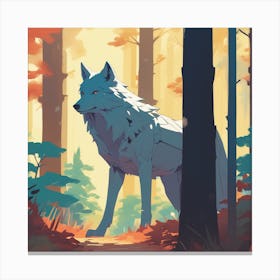 Wolf In The Woods 39 Canvas Print