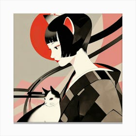 Japanese woman-cat Canvas Print