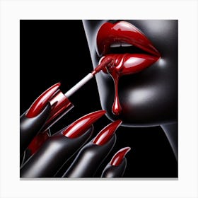 Red Lip Gloss Canvas Print