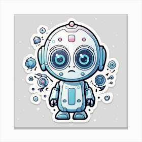 Doodle Robot Canvas Print