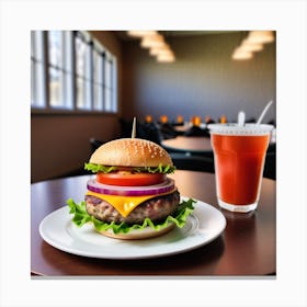 Burger And Drink 1 Canvas Print