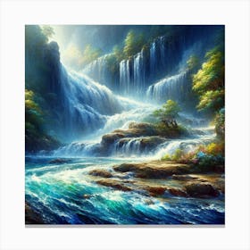 Waterfall Painting Canvas Print