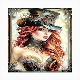 Steampunk Girl-Drucke 09.12.2024--363b Canvas Print