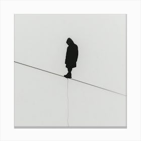 Silhouette Of A Man On A Wire Canvas Print