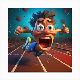 Athlete Running On The Track Canvas Print