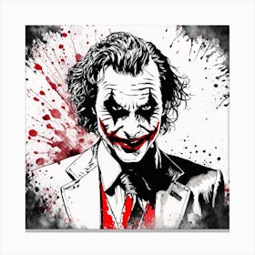 The Joker Portrait Ink Painting (7) Canvas Print