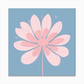 A White And Pink Flower In Minimalist Style Square Composition 181 Canvas Print