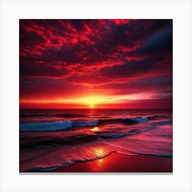 Sunset Over The Ocean 52 Canvas Print