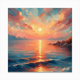 Sunset Over The Sea Canvas Print