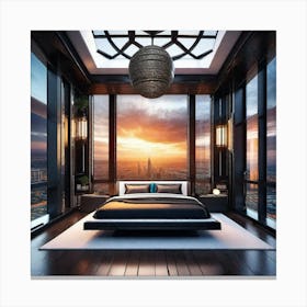 Dubai Skyline Bedroom Canvas Print