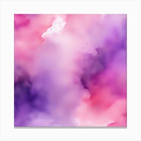 Beautiful pink lavender abstract background. Drawn, hand-painted aquarelle. Wet watercolor pattern. Artistic background with copy space for design. Vivid web banner. Liquid, flow, fluid effect. Canvas Print