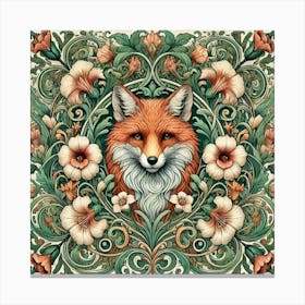 william morris Fox And Flowers 1 Leinwandbild