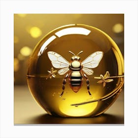 Bee On A Gold Ball Canvas Print