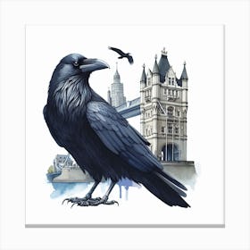 Raven from London Tower 3 Canvas Print