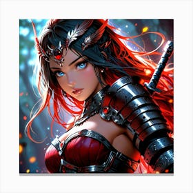 Default A Gracefully Fierce Anime Warrior Princess (2) 1 Canvas Print