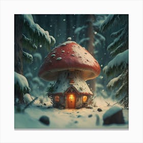 Red mushroom shaped like a hut 11 Canvas Print