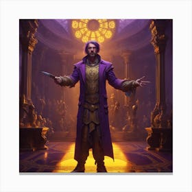 Wizard In A Purple Coat Canvas Print