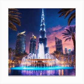 Dubai At Dusk Canvas Print