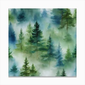 Watercolor Forest Canvas Print