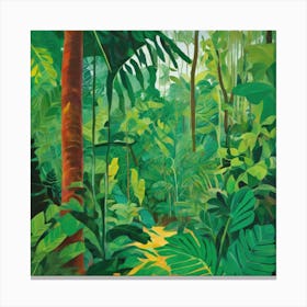 Amazon Rain Forest Series in Style of David Hockney 2 Canvas Print