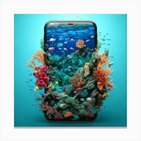 Firefly Vibrant Aquatic Smartphone Morphing Into Marine Life 72698 (2) Canvas Print