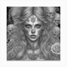 Day Of The Dead female Canvas Print