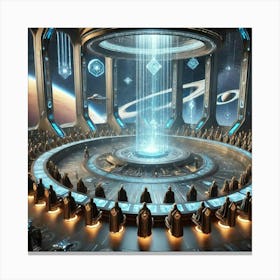 A Highly Detailed Science Fiction Illustration Of 3 Canvas Print