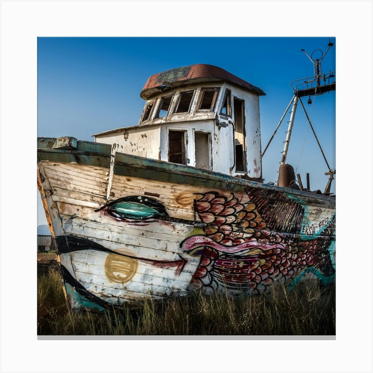 Canvas Print Old fishing boat. 