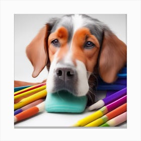 dog in color Canvas Print