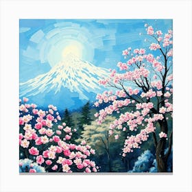 Cherry Blossoms On Mount Fuji Canvas Print