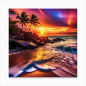 Sunset On The Beach 183 Canvas Print