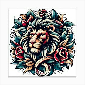 Lion Head Tattoo 1 Canvas Print