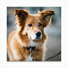 Dog On A Leash 1 Canvas Print