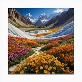 Flowers In The Mountains Canvas Print