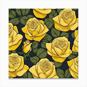 Yellow Roses Canvas Print