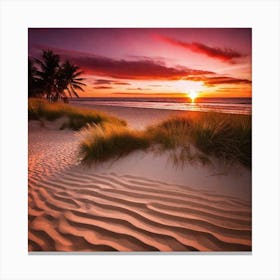 Sunset On The Beach 466 Canvas Print
