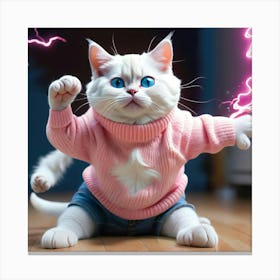 Lightning Cat 3 Canvas Print