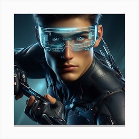 Young Man In A Futuristic Suit Canvas Print