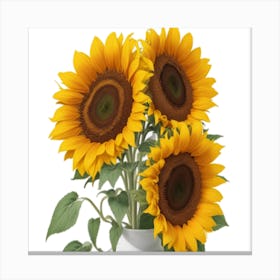 Sunflowers In A Vase Canvas Print